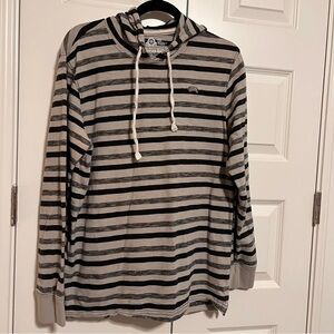 American Rag Men's Striped Hoodie in Black and Gray